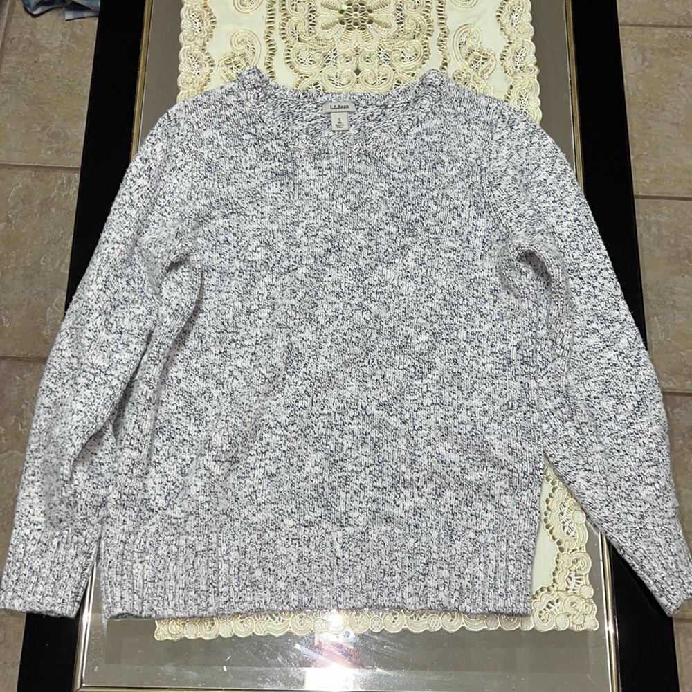 L.L. Bean light grey crew neck sweater